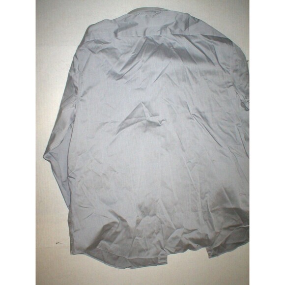 New NWT Mens Button Down Shirt 16.5 M Light Gray Perry Ellis Cotton Stretch - Picture 5 of 6